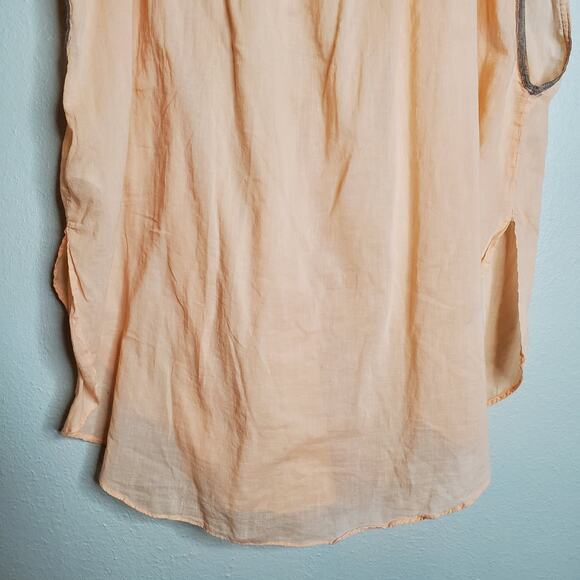 Free People We The Free Tie Front Peasant Top XS Lightweight Cottage Feminine - Picture 8 of 16